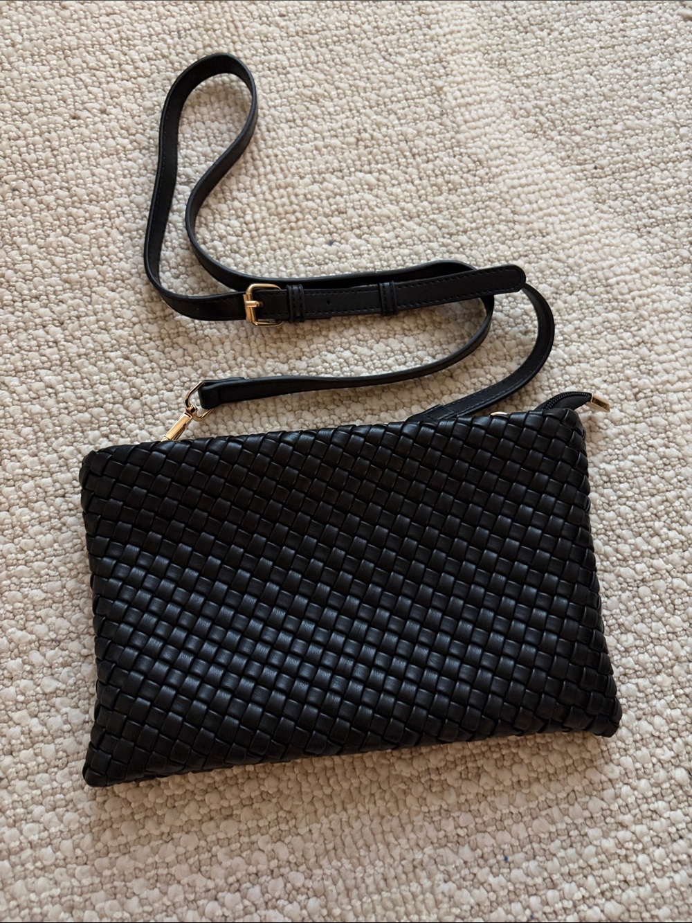 Melie Bianco Daisy Woven Faux-Leather Crossbody Bag